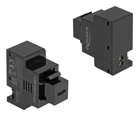 Delock Keystone-moduuli USB Type-C latausliitännällä PD 20 W musta (41480)