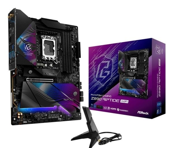 ASRock Phantom Gaming Z890 RIPTIDE WIFi - Hovedkort - ATX - LGA1851-sokkel - Z890 Chipset - USB4, USB 3.2 Gen 2, USB 3.2 Gen 1 - Wi-Fi 7, 2.5 Gigab...