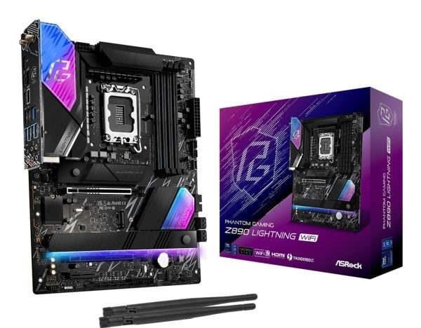 ASRock Phantom Gaming Z890 LIGHTNING WIFI - Hovedkort - ATX - LGA1851-sokkel - Z890 Chipset - USB4, USB-C 3.2 Gen 2x2, USB 3.2 Gen 2, USB 3.2 Gen 1...