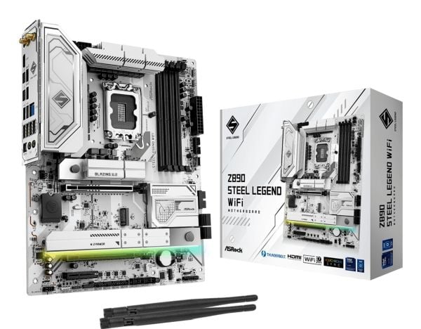 ASRock Z890 STEEL LEGENd WiFi - Hovedkort - ATX - LGA1851-sokkel - Z890 Chipset - USB4, USB-C 3.2 Gen 2x2, USB 3.2 Gen 2, USB 3.2 Gen 1 - 2.5 Gigab...