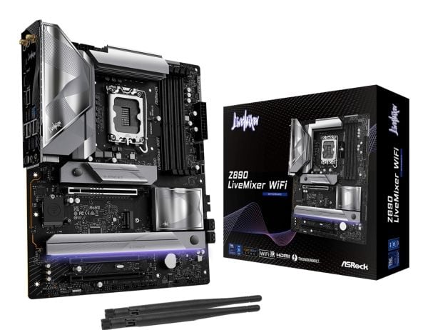ASRock Z890 LiveMixer WiFi - Hovedkort - ATX - LGA1851-sokkel - Z890 Chipset - USB4, USB 3.2 Gen 2, USB 3.2 Gen 1 - 2.5 Gigabit LAN, Wi-Fi 7, Bluet...
