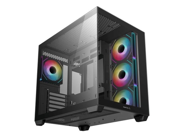 DeepCool - - sidepanel med vindu (herdet glass) - ingen strømforsyning - USB/lyd