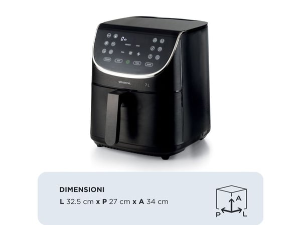 Ariete 4627/00, Varmluftsfrityr, 7 l, 2,8 kg, 35 °C, 200 °C, Single/enkelt