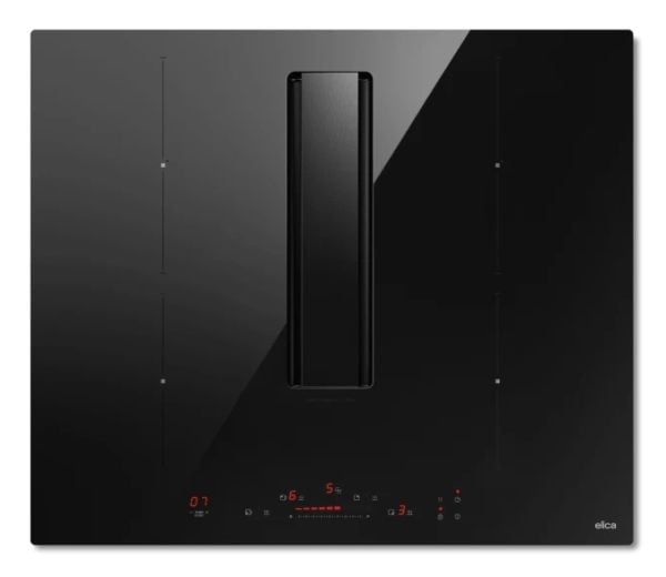 Elica NikolaTesla Alpha B BL/A/60, Sort, Innebygget, 60 cm, Sonebasert induksjon, Glass, 4 zone(s)