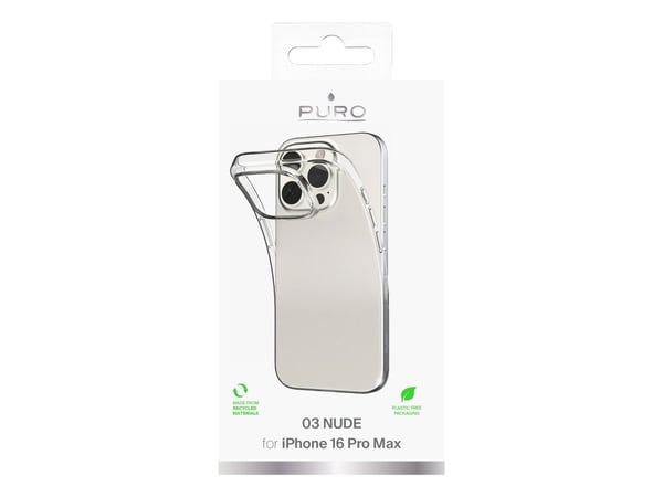 PURO 0.3 Nude, Etui, Apple, iPhone 16 Pro Max, 17,5 cm (6.9"), Gjennomsiktig
