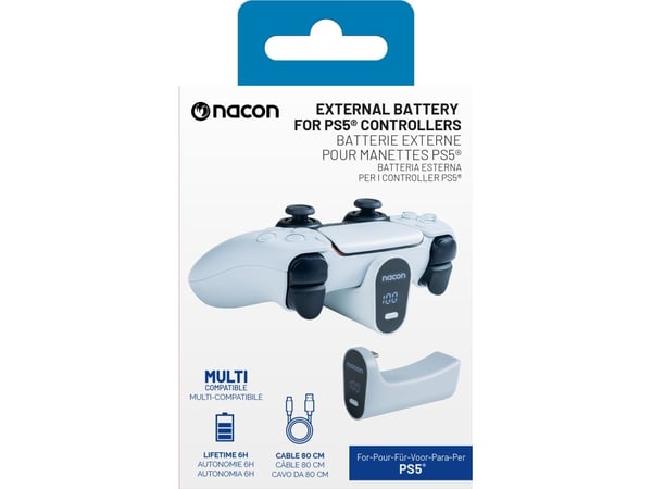 NACON External Battery, PlayStation 5, Spillkontrollerbatteri, Hvit, Sony, 2000 mAh, 5 V