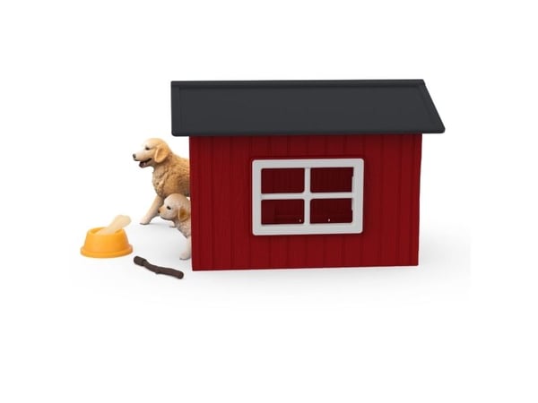 Schleich hundkoja med 2 golden retrievers