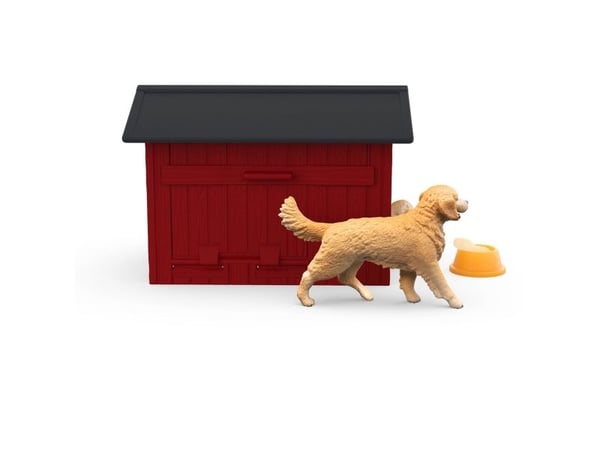 Schleich hundkoja med 2 golden retrievers