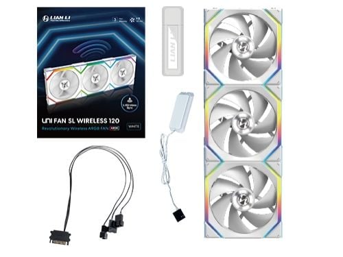 Lian Li UNI FAN SL Wireless 120, Vifte, 12 cm, Hvit