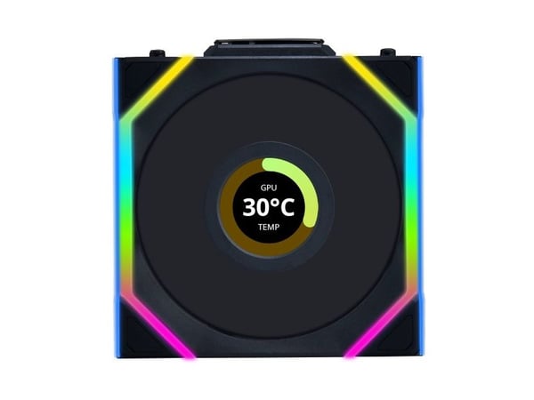 Lian Li UNI FAN SL Wireless LCD 120 Reverse Blade, Vifte, 12 cm, Sort