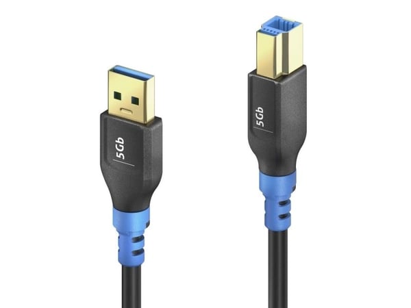 PureLink FI-U300-015-PCK, 1,5 m, USB A, USB B, USB 3.2 Gen 1 (3.1 Gen 1), 5 Gbit/s, Sort, Blå