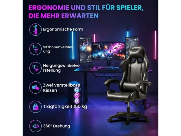 Extralink Gaming | Gaming stol | kontor, svingbar, kube, svart, G-524