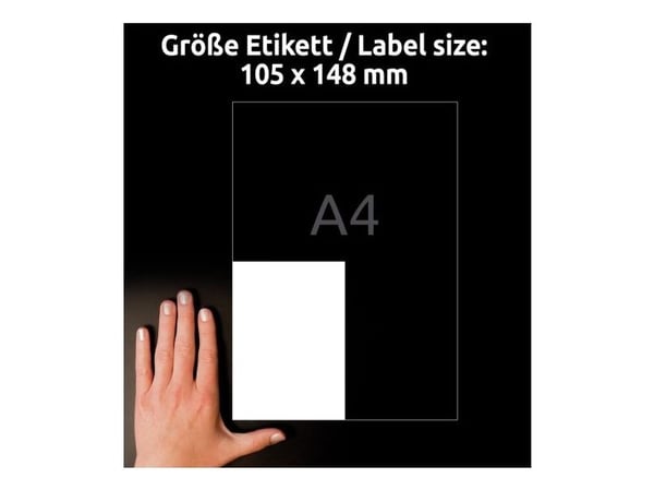 Avery L6028REV-25, hvitt, rektangulært, flyttbart, A4, universalpapir