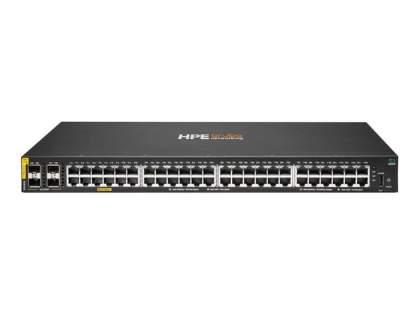 HPE Aruba Networking CX 6000 48p 10M/100M/1G Class4 PoE 4p SFP 1G 370W Switch - Switch - Styrt - 48 x 10/100/1000 (PoE+) + 4 x Gigabit SFP (opplink...