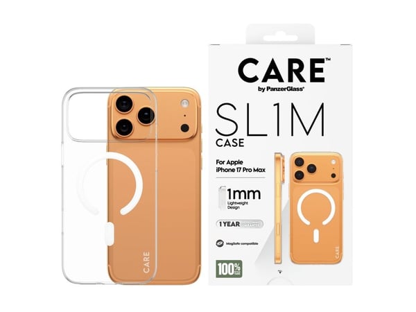Dėklas Panzer Glass CARE by PanzerGlass SL1M MagSafe Case iPhone 17 Pro Max - läpinäkyvää