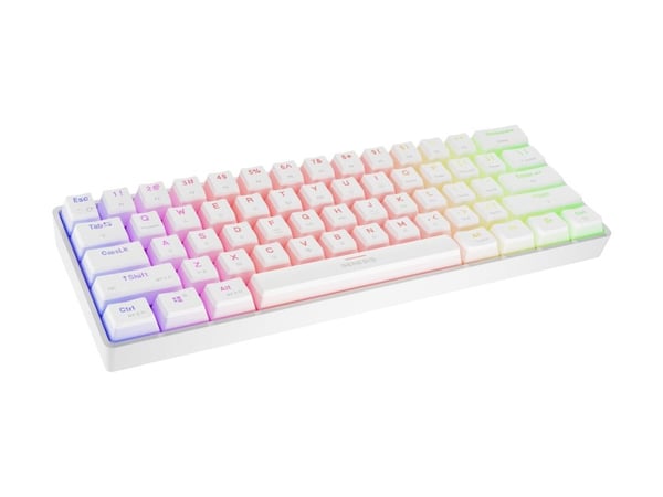 Genesis Thor 660 G2 - Tastatur - 60% - compact - bakgrunnsbelyst - trådløs - Bluetooth 5.0, USB, 2.4 GHz - QWERTY - USA - tastsvitsj: Gateron Red -...