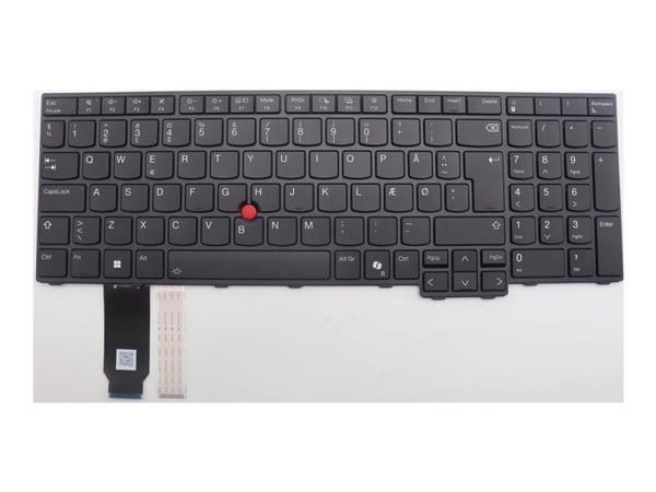 LCFC - Erstatningstastatur for bærbar PC - med Trackpoint - bakbelysning - QWERTY - Dansk - svart - FRU - for ThinkPad L16 Gen 1 21L3, 21L4, 21L7, ...