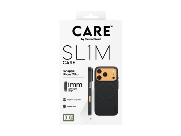 CARE by PanzerGlass SL1M - Baksidedeksel for mobiltelefon - MagSafe-samsvar - polykarbonat (PC) - svart - for Apple iPhone 17 Pro