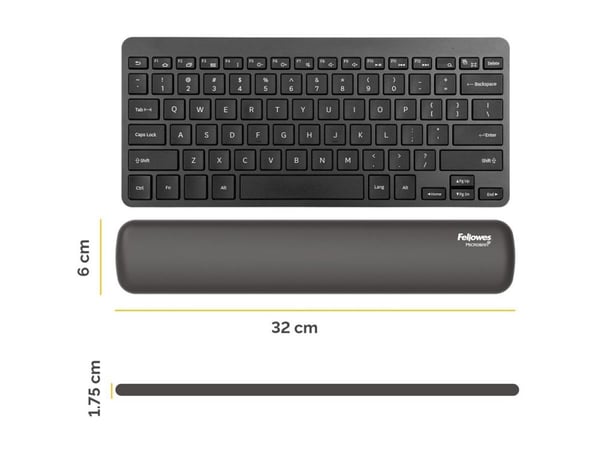 Fellowes Breyta - Håndleddsstøtte for tastatur - TKL - kompakt - svart