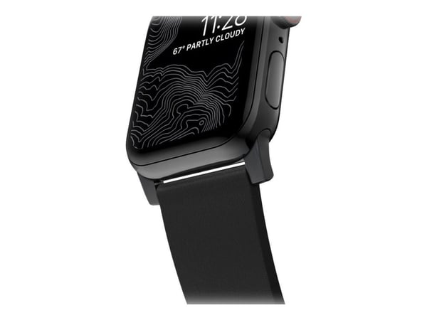 Nomad Active Band Pro, Yhtye, Älykello, musta, Apple, Ultra / 46mm, Nahka, Ruostumaton teräs
