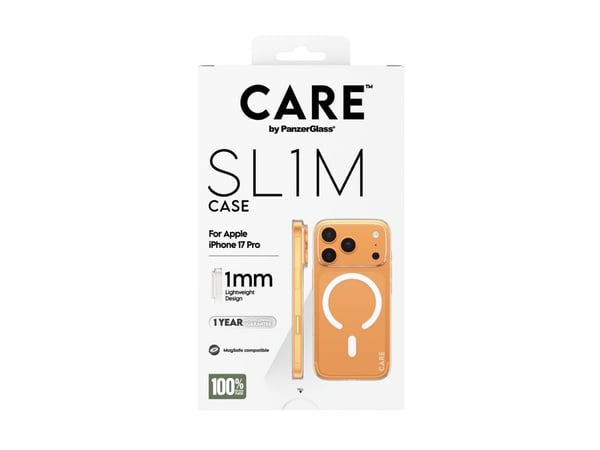 CARE by PanzerGlass SL1M - Baksidedeksel for mobiltelefon - MagSafe-samsvar - polykarbonat (PC) - gjennomsiktig - for Apple iPhone 17 Pro