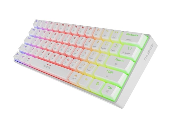 Genesis Thor 660 G2 - Tastatur - 60% - compact - bakgrunnsbelyst - trådløs - Bluetooth 5.0, USB, 2.4 GHz - QWERTY - USA - tastsvitsj: Gateron Red -...