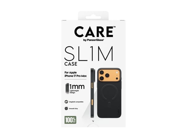 CARE by PanzerGlass SL1M - Baksidedeksel for mobiltelefon - MagSafe-samsvar - polykarbonat (PC) - svart - for Apple iPhone 17 Pro