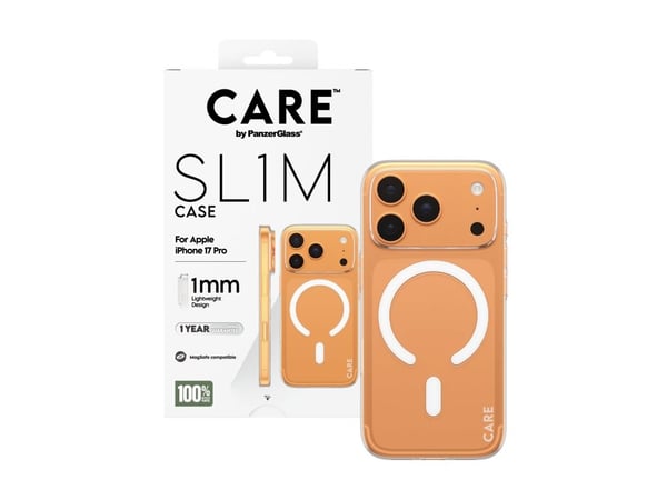 CARE by PanzerGlass SL1M - Baksidedeksel for mobiltelefon - MagSafe-samsvar - polykarbonat (PC) - gjennomsiktig - for Apple iPhone 17 Pro