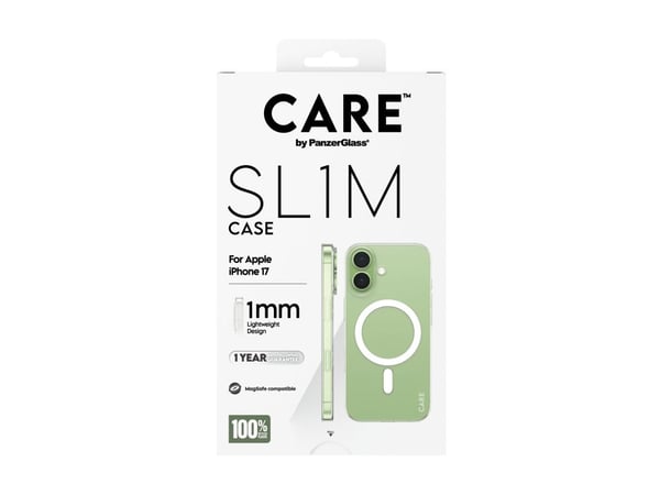 CARE by PanzerGlass SL1M - Baksidedeksel for mobiltelefon - MagSafe-samsvar - polykarbonat (PC) - gjennomsiktig - for Apple iPhone 17