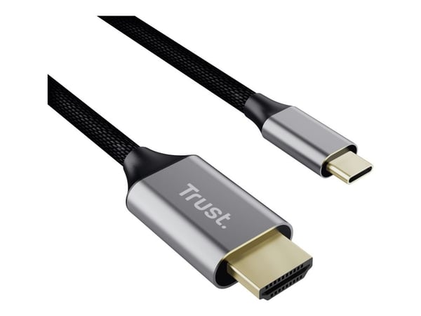 Trust 25630, USB-C, HDMI, 2 m, musta, hopea