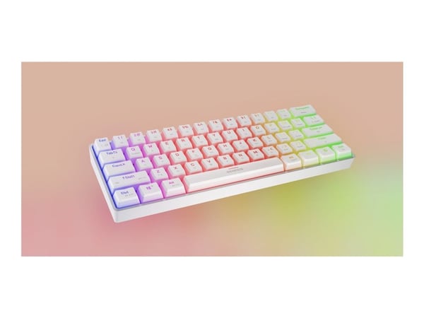 Genesis Thor 660 G2 - Tastatur - 60% - compact - bakgrunnsbelyst - trådløs - Bluetooth 5.0, USB, 2.4 GHz - QWERTY - USA - tastsvitsj: Gateron Red -...