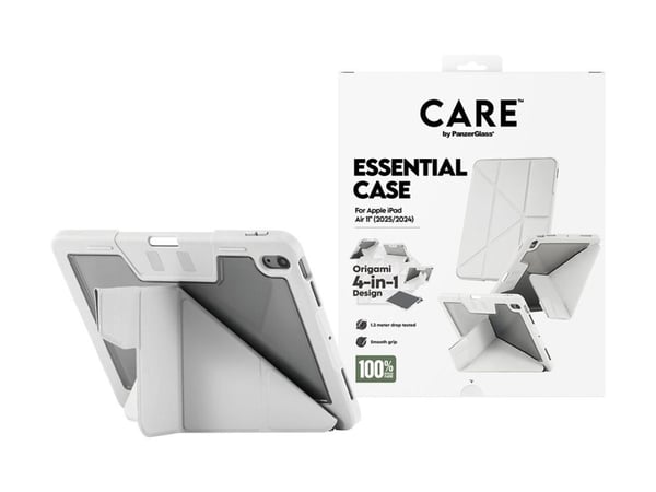 CARE by PanzerGlass - Lommebok for nettbrett - termoplast-polyuretan (TPU) - lysegrå - for Apple 11-inch iPad Air (M2, M3)