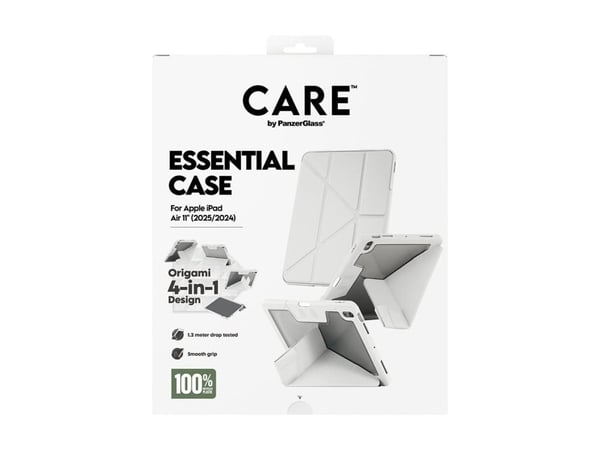 CARE by PanzerGlass - Lommebok for nettbrett - termoplast-polyuretan (TPU) - lysegrå - for Apple 11-inch iPad Air (M2, M3)