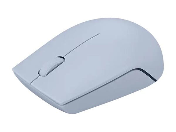 Lenovo 300 Wireless Compact - Mus - with battery - optisk - 3 knappar - trådlös - 2.4 GHz - trådlös USB-mottagare - frost blue - blåsa