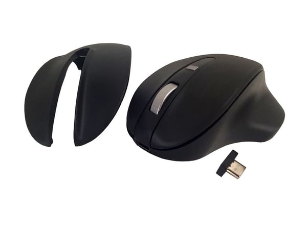 Matias PRO - Mus - høyrehendt - 4 knapper - trådløs - 2.4 GHz - USB-C trådløs mottaker - svart