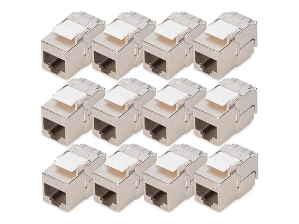 DIGITUS - Modulär insättning - compact, tool-free - CAT 6a - skärmad - RJ-45 (paket om 12)