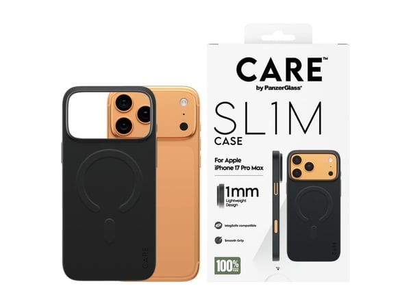CARE by PanzerGlass SL1M - Baksidedeksel for mobiltelefon - MagSafe-samsvar - polykarbonat (PC) - svart - for Apple iPhone 17 Pro