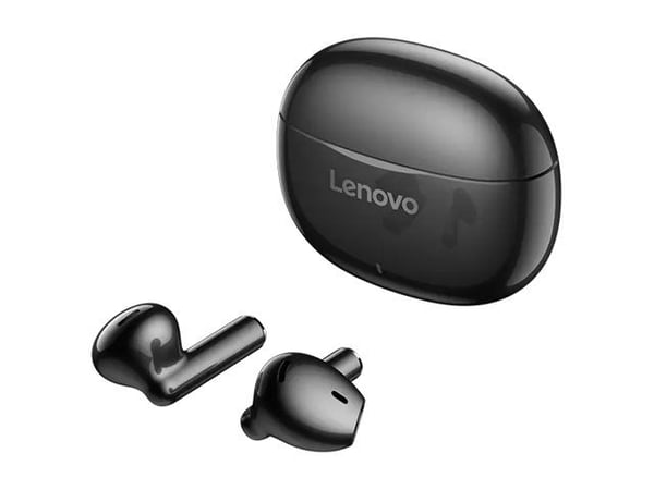 Lenovo E310 - True wireless-hodetelefoner med mikrofon - i øret - Bluetooth - aktiv støydemping - svart