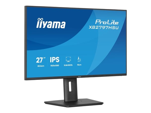 iiyama ProLite XB2797HSU-B1 - LED-skjerm - 27" - 1920 x 1080 Full HD (1080p) @ 120 Hz - IPS - 350 cd/m² - 1500:1 - 4 ms - HDMI, DisplayPort - høytt...