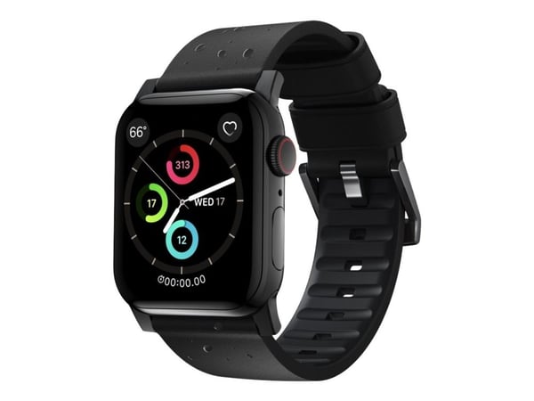 Nomad Active Band Pro, Yhtye, Älykello, musta, Apple, Ultra / 46mm, Nahka, Ruostumaton teräs
