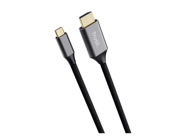 Trust 25630, USB-C, HDMI, 2 m, musta, hopea