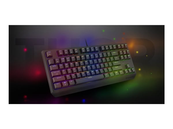 Genesis Thor 230 TKL - Tastatur - 80% - TKL - bakgrunnsbelyst - USB - QWERTY - USA - tastsvitsj: Outemu Red - svart