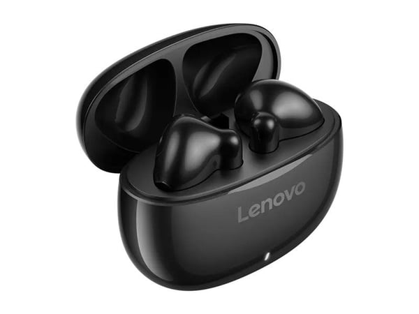 Lenovo E310 - True wireless-hodetelefoner med mikrofon - i øret - Bluetooth - aktiv støydemping - svart