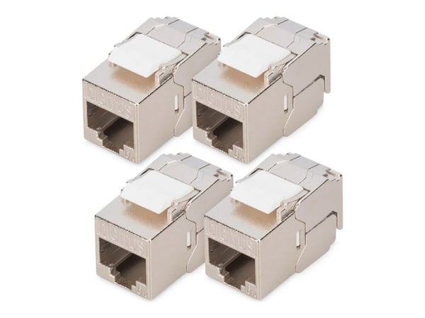DIGITUS - Modulär insättning - compact, tool-free - CAT 6a - skärmad - RJ-45 (paket om 4)