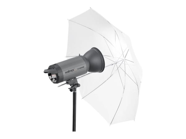 Walimex 2 in1 - Reflekterande/genomskinligt paraply - vit - Ø84 cm