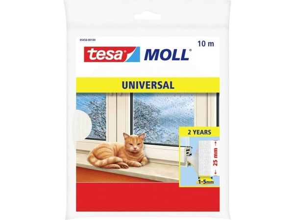 tesa 05456-00100-01 tetningsbånd tesamoll® Universal hvit (L x B) 10 m x 25 mm 1 stk.