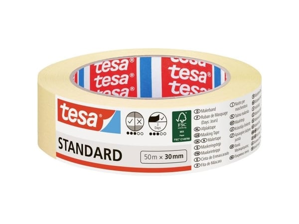 TESA Nastro in carta adesivo 30 mm x 50 m, Papir, Beige, 50 m, 30 mm, 1 stykker