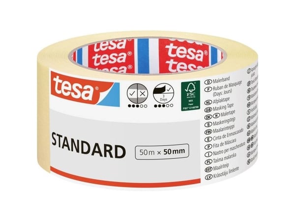 TESA Nastro i brevlim 50 mm x 50 m, 50 m, Beige, Papir, 50 mm, 1 stk