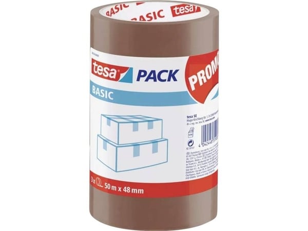 TESA 1717885, 50 m, Brun, Polypropylen (PP), 48 mm, 3 stykker
