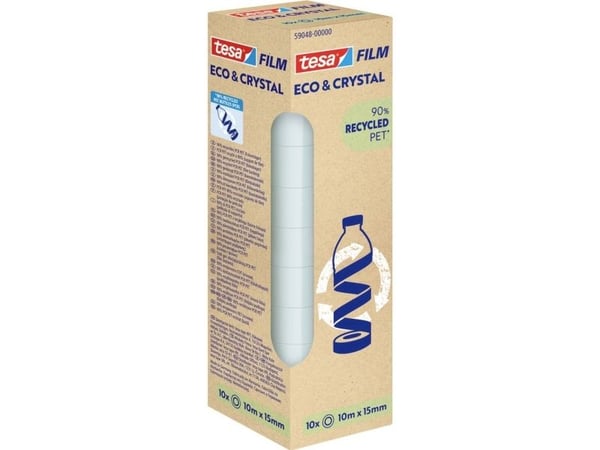 tesa ECO & CRYSTAL gjennomsiktig tape 15,0 mm x 10,0 m 10 stk (59048-00000-00)